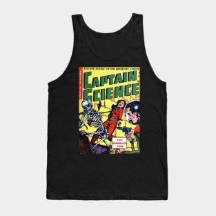 Captain Science vs Space Skeleton Comic Cover Tank Top